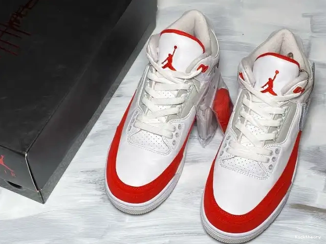 Kick Theory University Retro 3 Air White Tinker Red Jordan CJ0939-100 0617
